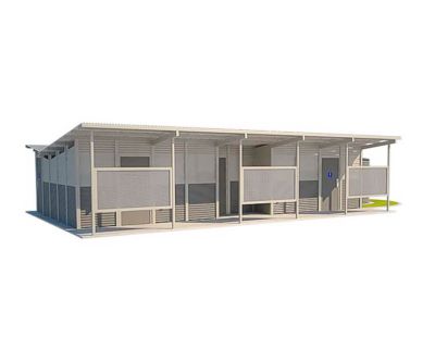 Whitehaven Medium Multi Amenity Toilet Building with Dune and Wallaby colour scheme
